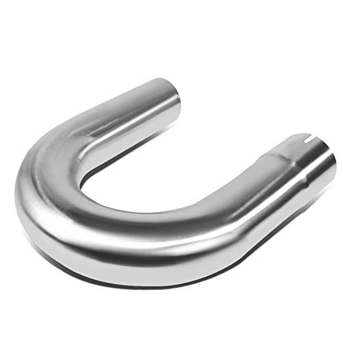 Image of DNA MOTORING ZTL-PP-25-180-SS 180 Degree U-Bend DIY Custom Mandrel Exhaust Tubing,2.5 inch OD,Universal Fit,Polished Finish