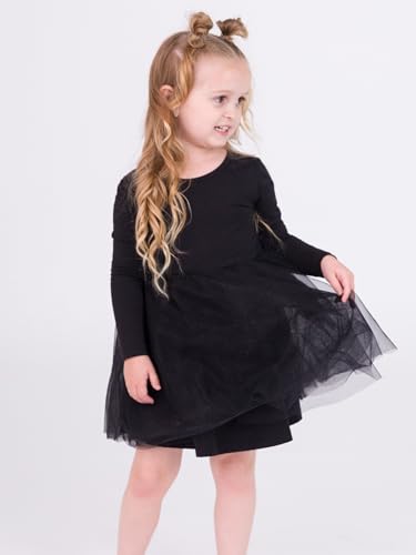RuffleButts Baby/Toddler Girls Long Sleeve Tulle Twirl Dress3