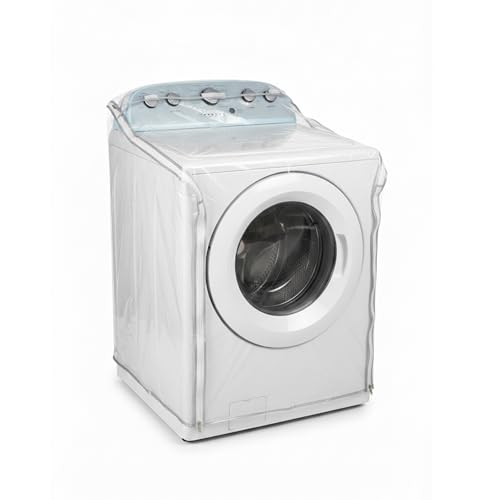 IndigoTempest9 Washer and Dryer Covers - Washing Machine Cover for Top Load and Front Load - Waterproof and Dustproof with Smooth Zipper (Transparent-29 x 28 x 40 Inches)