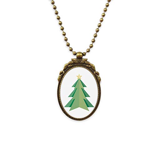 Collier Arbre de Noël Origami Laiton Antique Évitez les Bijoux Ternes Pendentif Vintage Durable