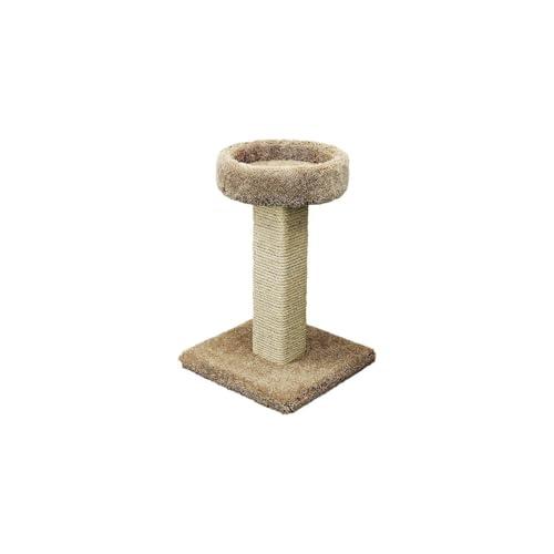 Poste rascador torre para gatos con cama compacta y estilizada miniatura 1