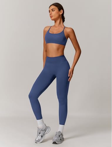 ABOCIW Womens Seamless Workout Sets Backless Sports Bra Scrunch Butt Lifting High Waist Leggings Matching Gym Set3