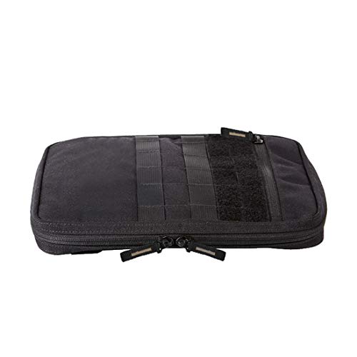 Image of Polyester Canvas Unisex 10.5 inch IPad Pro EDC Note Case With Molle-Web Multiple Compartments Black