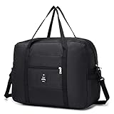 BKAZV Bolsa Viaje 45x36x20 easyJet Bolso de Mano para Maletas de Viaje Plegable Nailon Impermeable Maleta de Mano Bolsa de Viaje Bolsa Fin de Semana Neceser Viaje para Vuelo, Camping [1*Negro]