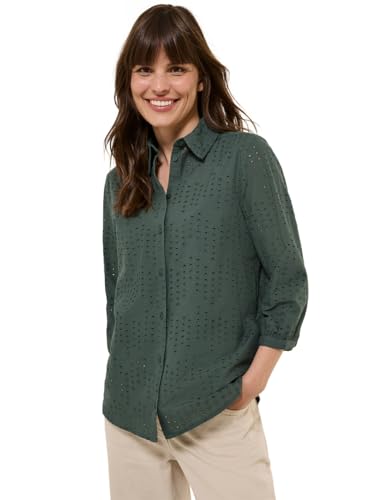 Cecil TOS Solid Embroidery Blouse Dark balmy Khaki XL