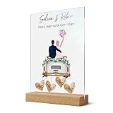CHRISCK design Personalisiertes Geldgeschenk Hochzeit - Acryl Glasbild als ausgefallenes Hochzeitsgeschenk Geld - persönliche Geschenke fürs Brautpaar - mit Name & Datum