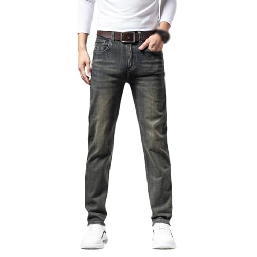 Vintage Jeans Fall Casual Loose Straight Stretch Jeans Regular Fit Pants