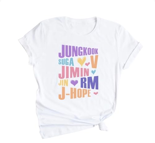 KPOPIRUDA New Tshirts Women Sleeve Member Name Letter...