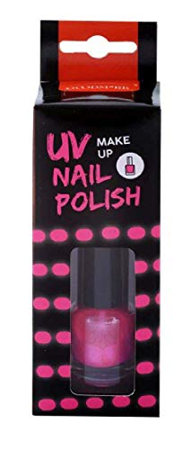 Goodmark 02080274 – Esmalte de uñas UV rosa, 1 pieza, 7 ml en la botella de cristal, brilla en la luz UV, uñas postizas, carnaval, disfraz, teatro, escenario, Halloween