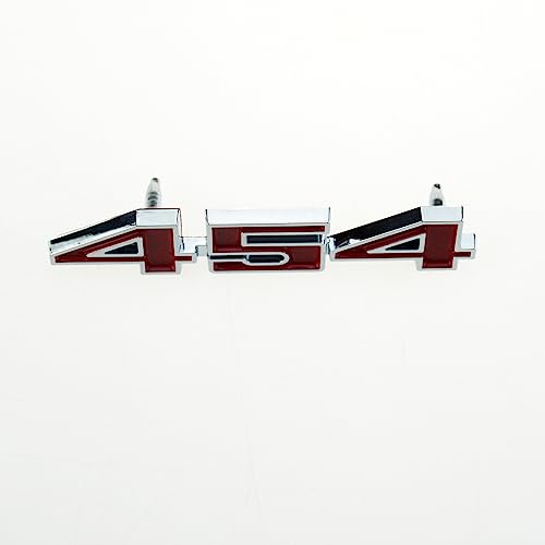 Image of 6Pcs Set SS 454 Fender Emblem 3D Tape Badge Sticker Nameplate Letter Replacement for 1970 1971 1972 El Camino Malibu (Silver Red)