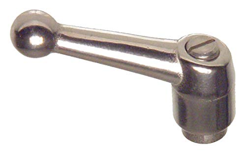 Adjustable Handle, Ball Knob, Stainless Steel, Reamed Hole, Silver, Thread Size 5/16 in Hole,20400007534