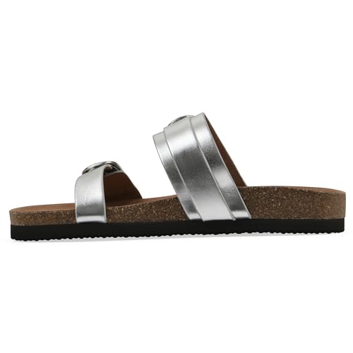 Image of WHITE MOUNTAIN Women's Hardball Double-Buckle Signature Comfort-Molded Footbed Sandal