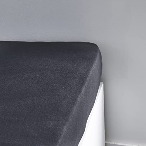 Today Essential - Drap Housse 90X190 cm 1 Personne Jersey 100% Coton Uni, Fusain