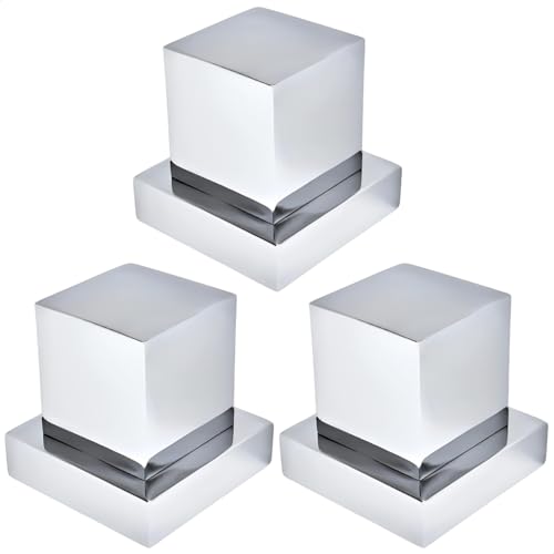 SOFTINOX Kit 3 Acabamentos Registro Quadrado Cromado Em Metal Padrão Deca Luxo Brilhante