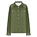 Xiaojmake Western Cowboy Shirts for Men Tactical Button Up Cotton Work T-Shirt Spring Casual Shirt Jacket with Flap Pockets Army Green