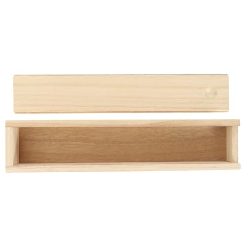 Levemolo Caja de Madera Tapa Deslizante Estuche Organizador para Joyas Vintage Tamaño 23X5X3 CM Joyero Extraíble para Anillos Collares y Pulseras Caja de Almacenamiento Decorativa