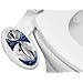 LUXE Bidet NEO 320 - Hot and Cold Water, Self-Cleaning, Dual Nozzle, Non-Electric Bidet Attachment for Toilet Seat, Adjustable Water Pressure, Rear and Feminine Wash, Lever Control (Blue)