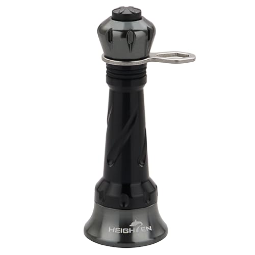 HEIGHTEN 38/48mm リール スタンド 「不可折り畳む」シマノ(SHIMANO) ダイワ(DAIWA) スピニングリール 通用 夜光 フックキーパー ラインストッパー (ブラック&ダークグレー, 48mm) (1109)