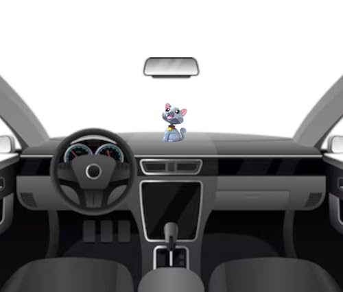 Image of AUGEN Cute Cat Grey Bobblehead for Car Dashboard, Office Desk & Study Table (Pack of 1)
