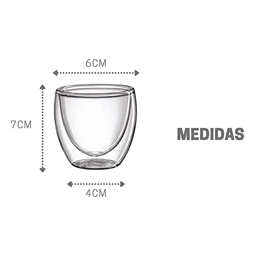 Xícara Copo Vidro Duplo 2 Peças 100ml Café Cappuccino Chá