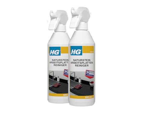 HG Naturstein Arbeitsplatten-Reiniger 2er Pack – Schonender Reiniger für Granit, Marmor & Naturstein