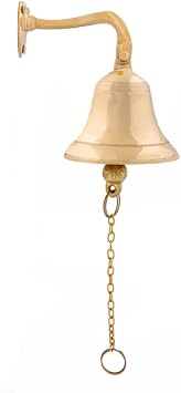Brass Wall Bell with Chain, Nautical Doorbell, Patio Home Decor