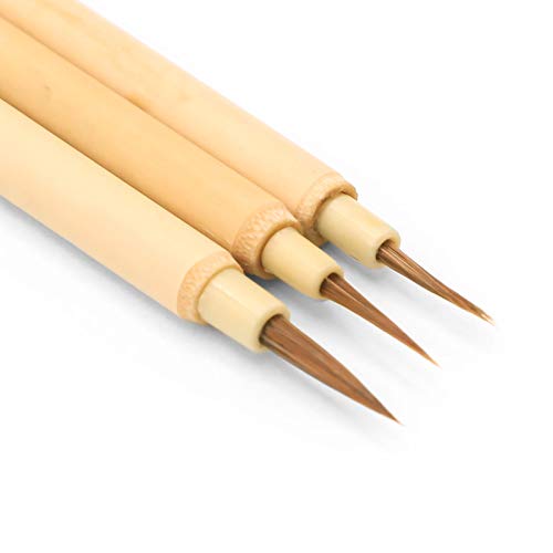 Artecho Chinese Calligraphy Brush, Calligraphy Sumi Brush 3 Size Langgui Maobi For Beginners To Practice Writing, Japanese Kanji, Perfect For Liner, Detail #TOP1