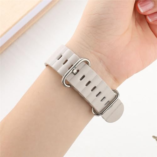 Correa de cuero para evitar sudoración en reloj inteligente de 42mm 44mm con ajuste cómodo 4