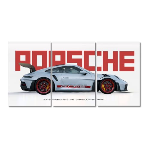 Image of Good Hope Porsche 911 Car Poster | Split Design Car Posters | 3 A4 Sized Cars Poster for Wall | Large Size | Wall Art | Split Posters for Living Room, Home & office wall decoration Wallpaper Stickers