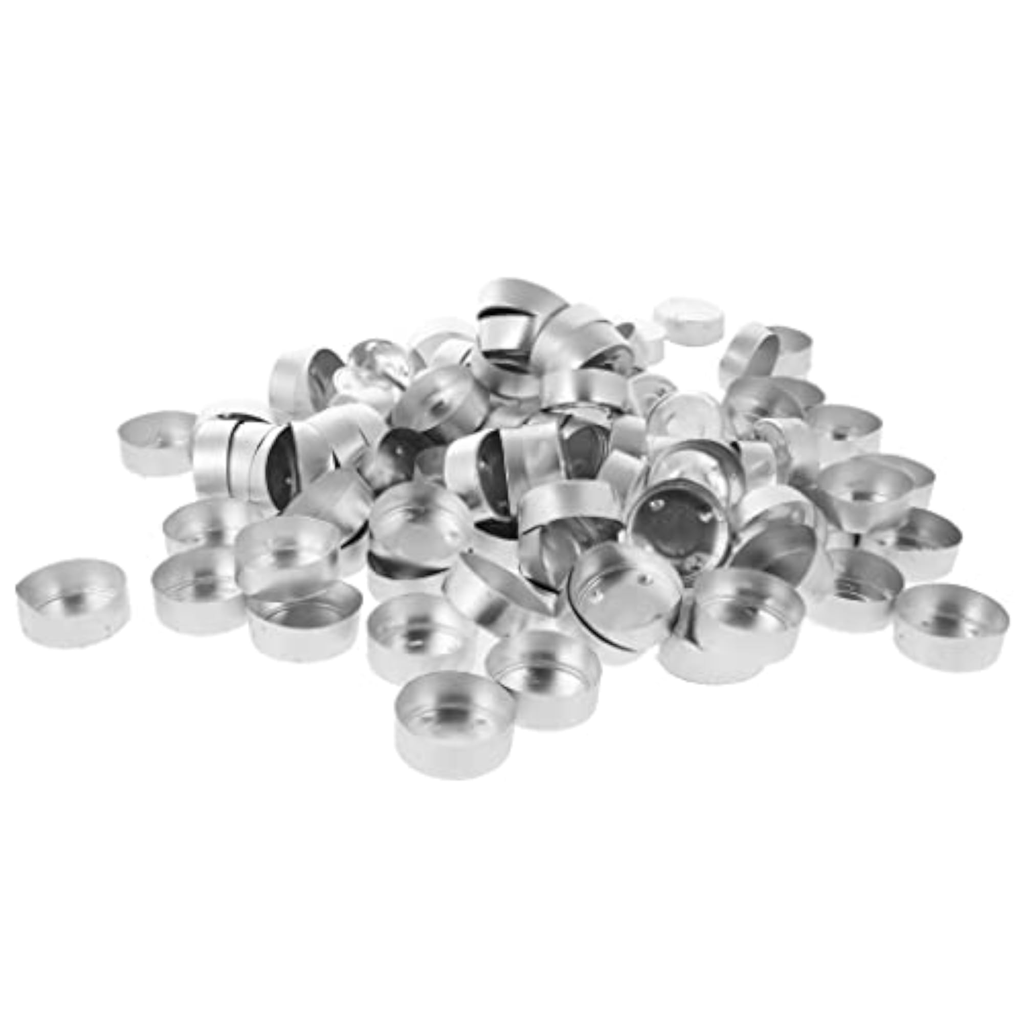 100 Pieces Aluminium Tea Light Empty Case Containers for Tealight Candles Making