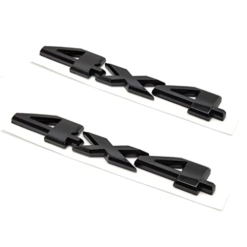 Image of YUGEYE 2PCS 4X4 Emblem Badge 3D Logo Compatible with Rear Tailgate 2005-2018 4 X 4 (Black)