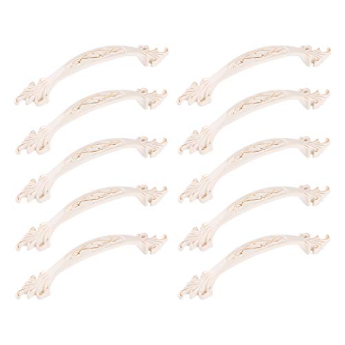 Fvstar 10pcs 3.75" Ivory White Arch Dresser Drawer Handles Vintage Cabinet Pulls Wardrobe Cupboard Pulls Decorative Furniture Hardware for Kitchen Bedroom Bathroom