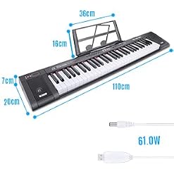 Innedu Clavier Électronique 61 Touches, Piano Numérique Portable avec Pupitre, 200 Rythmes, 200 Sons et Mode d… - Les Beatles, Paul McCartney, John Lennon, RIngo Starr, George Harrison Innedu Clavier Électronique 61 Touches, Piano Numérique Portable avec Pupitre, 200 Rythmes, 200 Sons et Mode d… – Image 6