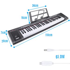 Innedu Clavier Électronique 61 Touches, Piano Numérique Portable avec Pupitre, 200 Rythmes, 200 Sons et Mode d… - Les Beatles, Paul McCartney, John Lennon, RIngo Starr, George Harrison Innedu Clavier Électronique 61 Touches, Piano Numérique Portable avec Pupitre, 200 Rythmes, 200 Sons et Mode d… – Image 7