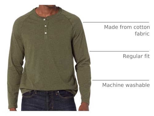 image for Amazon Essentials Long Sleeve Shirt for Men, Regular-Fit Henley, Avail