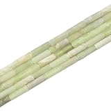 28Pcs 4x13mm Genuine New Mountain Jade Tube Cylinder Stone Loose Beads for Jewelry Making 15 inch