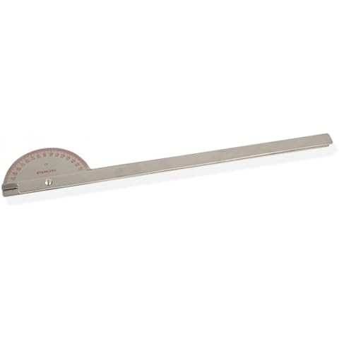 Gima - Goniometer mit langen Armen, für alle Gelenke, aus rostfreiem Edelstahl, in cm und Zoll Pollici, 35 cm 14", 360° Cover