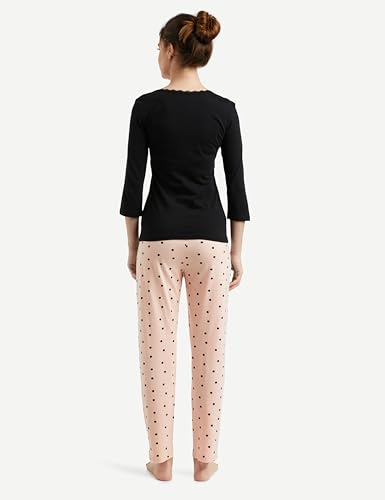 Image of Amazon Brand - Eden & Ivy Women's Cotton Regular Fit T-Shirt and Pajama Night Suit (Night Wear | Lounge Wear Set) (Available in Plus Sizes)