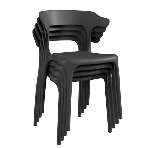 VECELO 4-Pack Stacking Chairs
