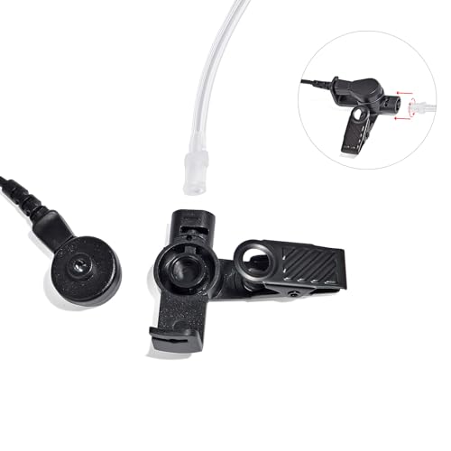 UAYESOK Walkie Talkie Headset Covert Radio Earpiece 2 Pin for Motorola DP1400 CP040 GP300 XT420 XT460 Hytera PD405 PD505 TC620 Security Two Way Radio with In Ear Air Acoustic Tube & PTT Mic (2 Pcs) - Image 4