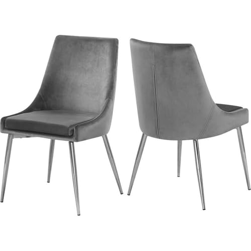 Meridian Furniture Karina Gray Velvet Dining Chair (Set of 2)