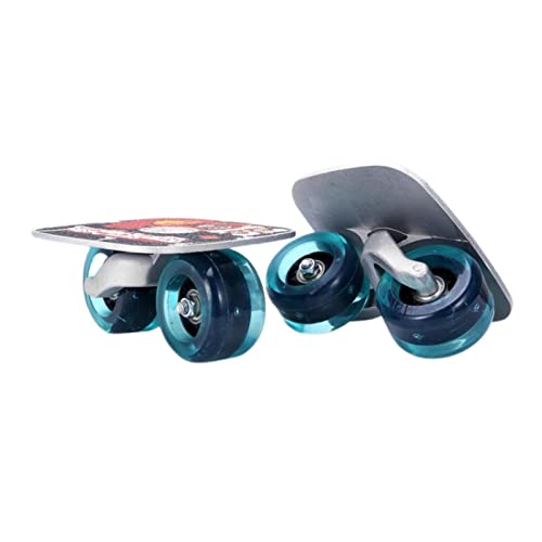 LeeQinersw 2 Piezas Patines Placa Libre Mini Patineta Desmontable Roller Aluminio Antideslizante Apto para Adultos Niños Mujeres Hombres Deportes al Aire, Ruedas Negras Azules
