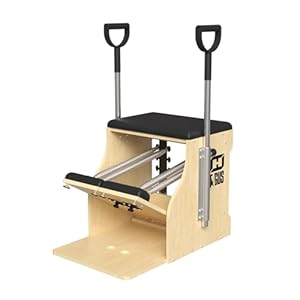 Pilates Chair, Split-Pedal Stability Pilates Combo Wood Chair with Handles, Yoga Fitness Trainer, Pilates Reformer Machine, Pilates Equipment Perfect for Home Use & Gym Workout, Multi-Color