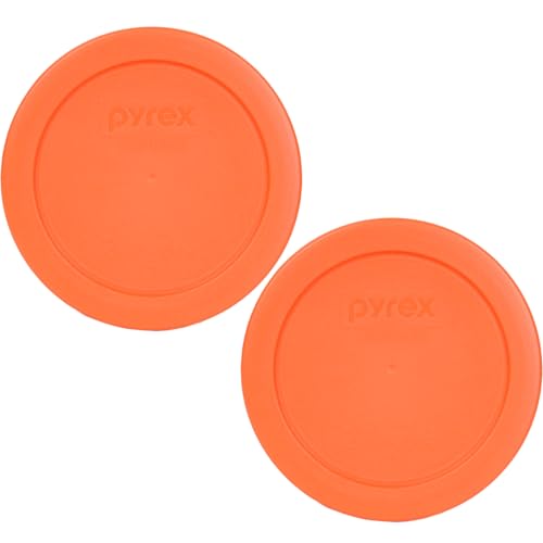 Pyrex 7200-PC 2-Cup Orange Food Storage Lids (2-Pack) - Made in USA