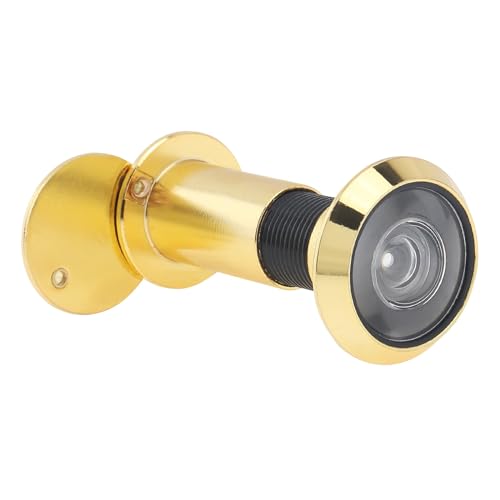 HOJLKLD Judas de porte à 200 degrés avec couvercle rotatif robuste pour portes de 38 à 60 mm d'épaisseur (doré)