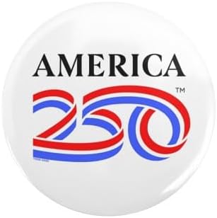 CafePress America250: Black Vertical Logo 2.25 Button 2.25" Round Pinback Button