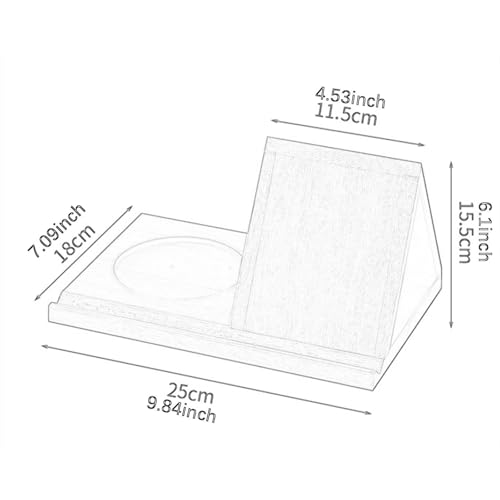 Soporte triangular para libros y taza en madera para leer cómodamente en el sofá 3