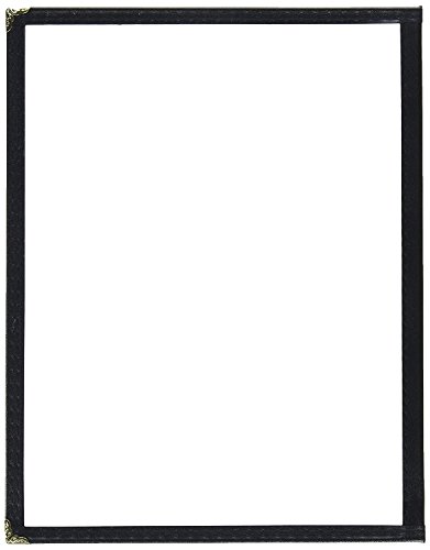 Winco Double Fold Menu Cover, 12-Inch x 9.5-Inch, Black