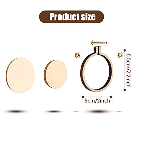 Image of Jetec 20 Pcs 2 Inch Mini Embroidery Hoops Wooden Cross Stitch Hoops,Classic | Ideal for Ornament Making, Jewelry DIY, Embroidery Crafts, Holiday Decorations, Handmade Gifts and Sewing Projects.