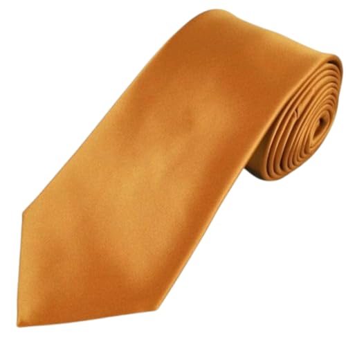 Image of Men's Satin Slim Necktie for Formal Wear | Premium Solid Tie for Office, Wedding, Business Meetings, Party & Interview | Stylish Silk Feel Neck Tie for Men with Pocket Square